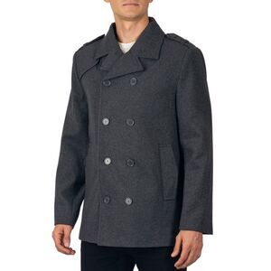 Alpine Swiss Jake Mens Pea Coat Wool Blend Double Breasted Dress Jacket Peacoat